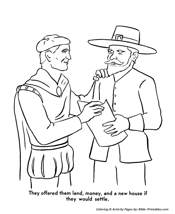 Bible Printables: The Pilgrims Story Coloring pages - Thanksgiving 18