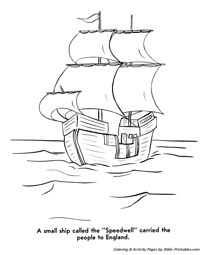 Bible Printables: The Pilgrims Story Coloring pages Thanksgiving 19