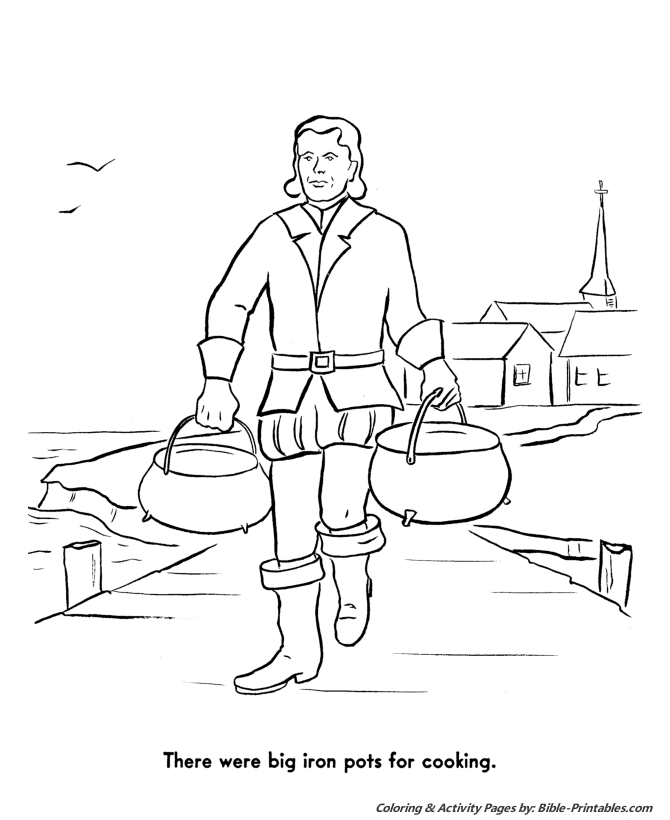 Thanksgiving Pilgrims Coloring Pages