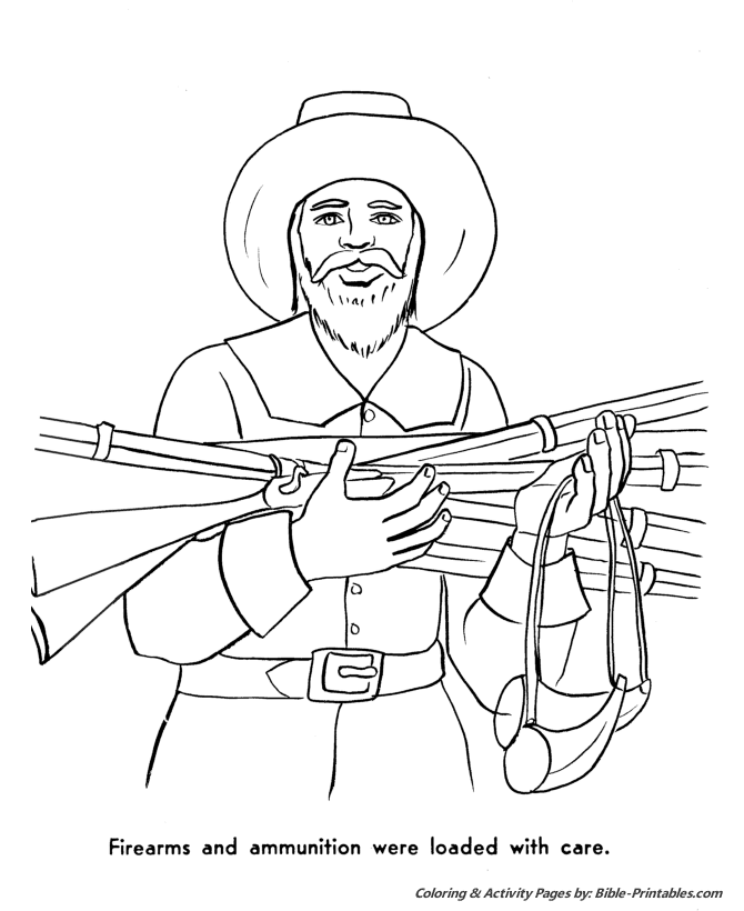 Thanksgiving Pilgrims Coloring Pages