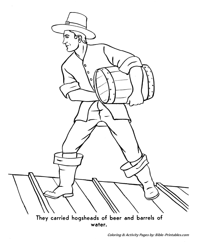 Thanksgiving Pilgrims Coloring Pages