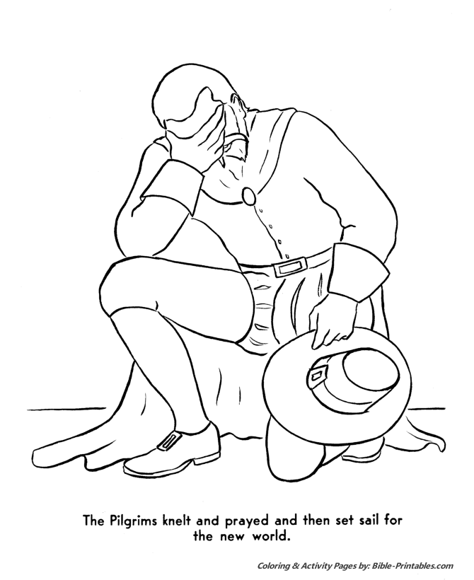 Thanksgiving Pilgrims Coloring Pages