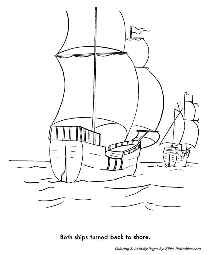 Bible Printables The Pilgrims Story Coloring Pages