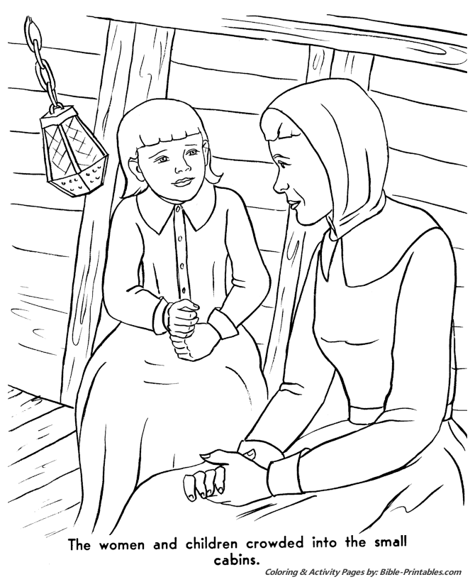 Thanksgiving Pilgrims Coloring Pages