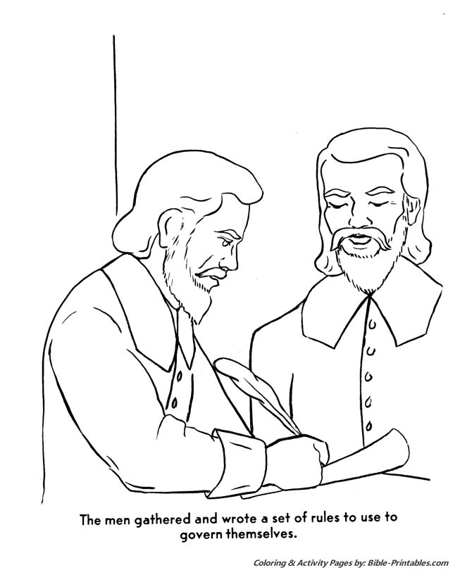 Thanksgiving Pilgrims Coloring Pages