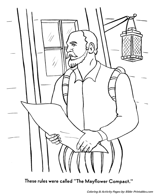 Thanksgiving Pilgrims Coloring Pages