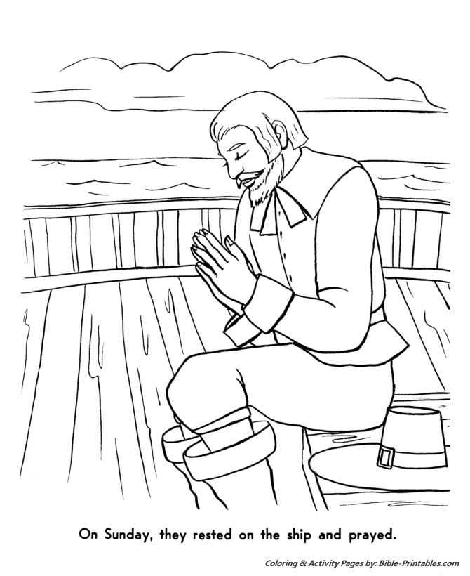 Bible Printables: The Pilgrims Story Coloring pages Thanksgiving 39
