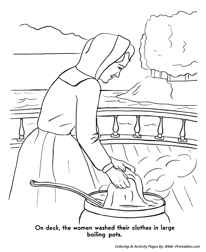 Thanksgiving Pilgrims Coloring Pages