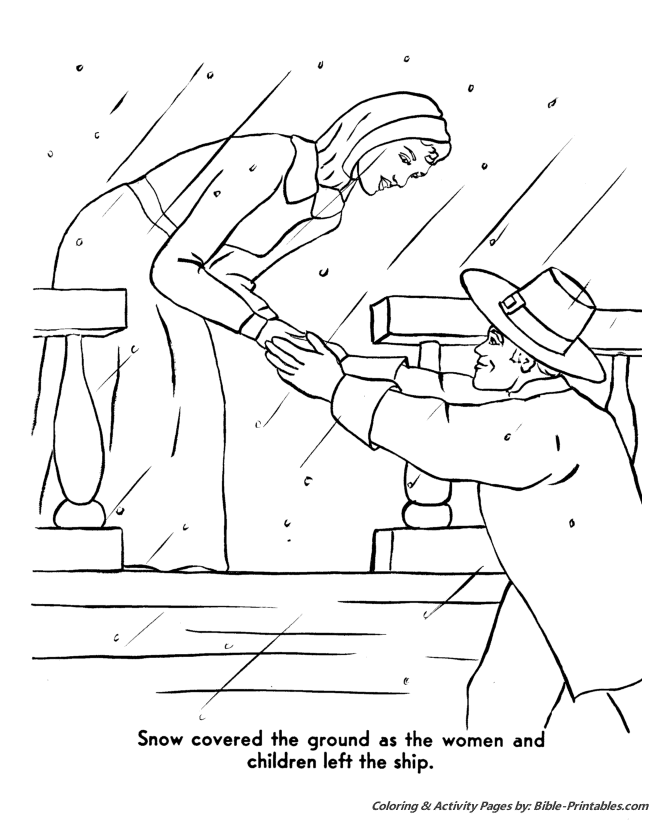 Thanksgiving Pilgrims Coloring Pages