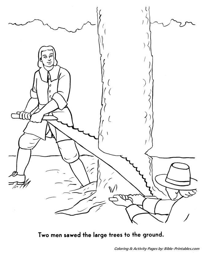 Thanksgiving Pilgrims Coloring Pages