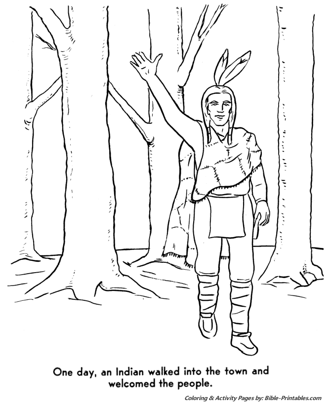 Thanksgiving Pilgrims Coloring Pages