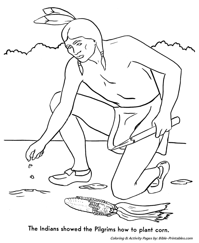 Thanksgiving Pilgrims Coloring Pages