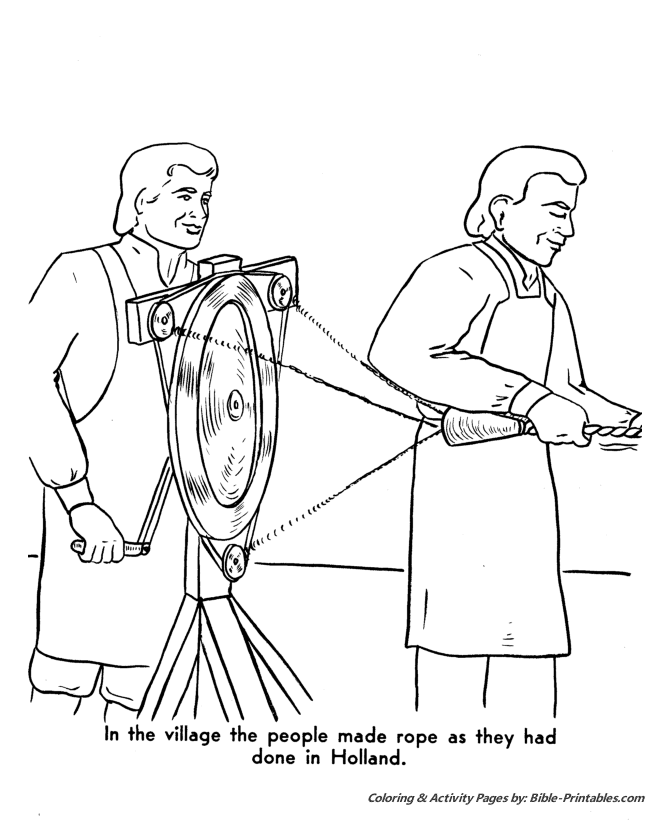 Thanksgiving Pilgrims Coloring Pages