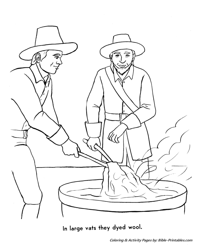 Thanksgiving Pilgrims Coloring Pages