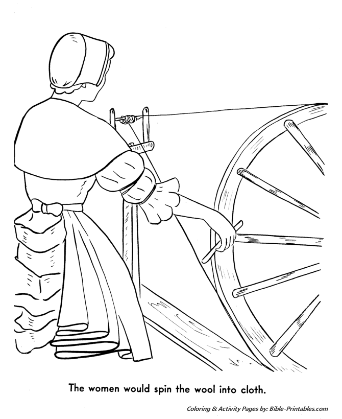 Thanksgiving Pilgrims Coloring Pages