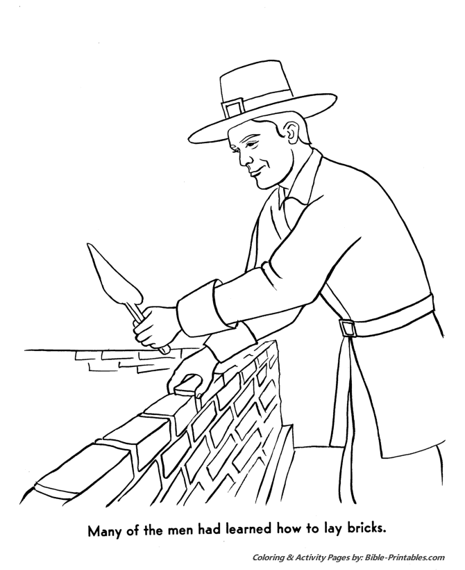 Thanksgiving Pilgrims Coloring Pages