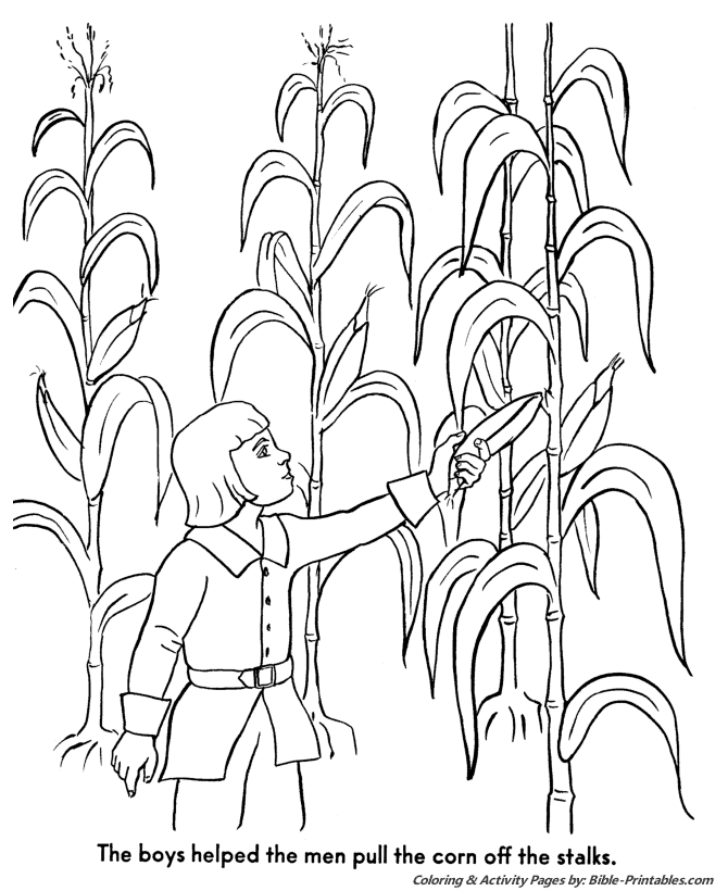 Thanksgiving Pilgrims Coloring Pages