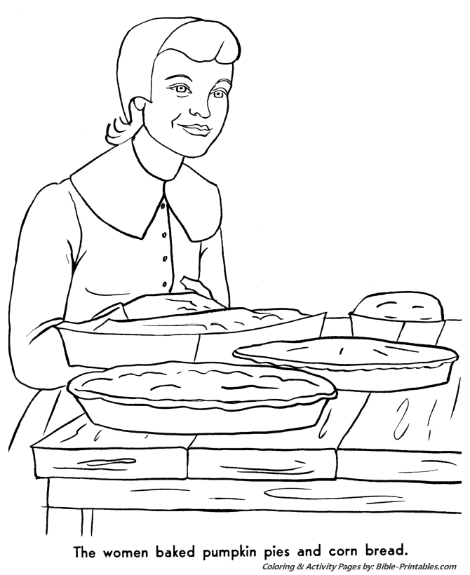 Thanksgiving Pilgrims Coloring Pages