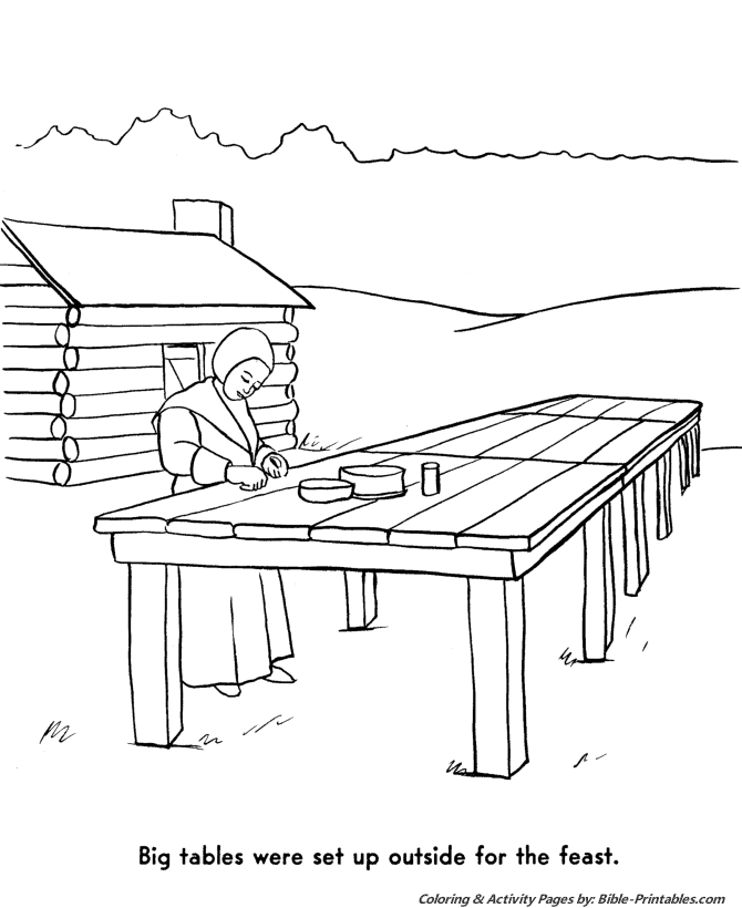 Thanksgiving Pilgrims Coloring Pages