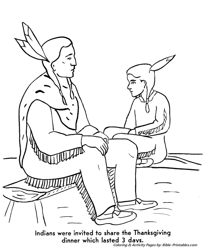 Thanksgiving Pilgrims Coloring Pages