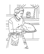 Thanksgiving Dinner Coloring Sheets