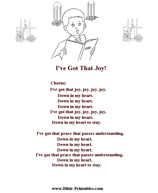 Children's Song Lyrics - I've Got That Joy! 