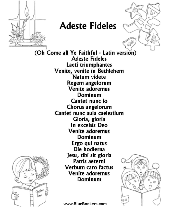 Christmas Carol Lyrics - ADESTES FIDELES 