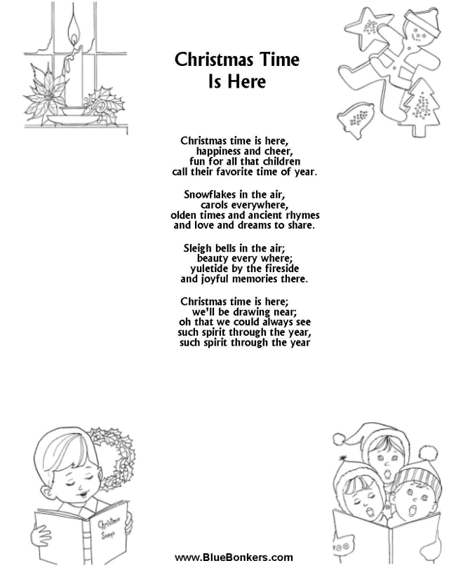 Christmas Carol Lyrics - CHRISTMAS TIME IS HERE  