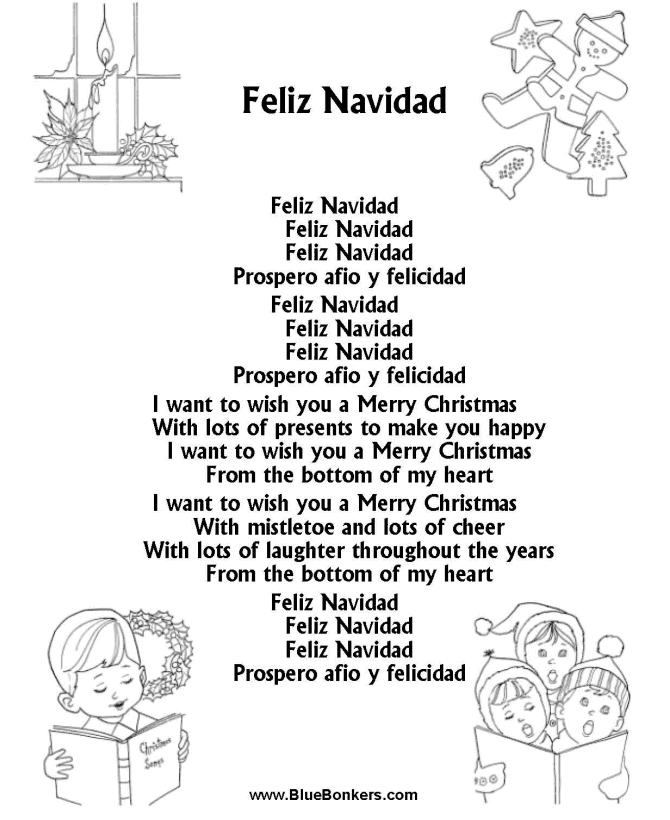 Christmas Carol Lyrics - FELIZ NAVIDAD 