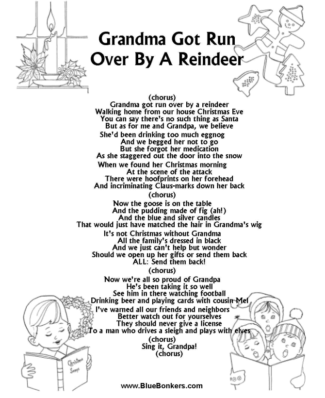 Bible Printables Christmas Songs and Christmas Carol Lyrics GRANDMA