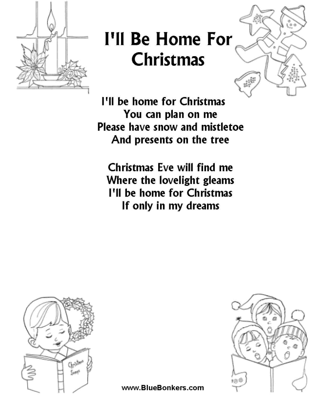 Christmas Carol Lyrics - I'LL BE HOME FOR CHRISTMAS 
