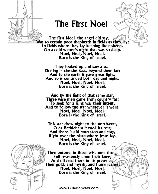 Christmas Carol Lyrics - THE FIRST NOEL 