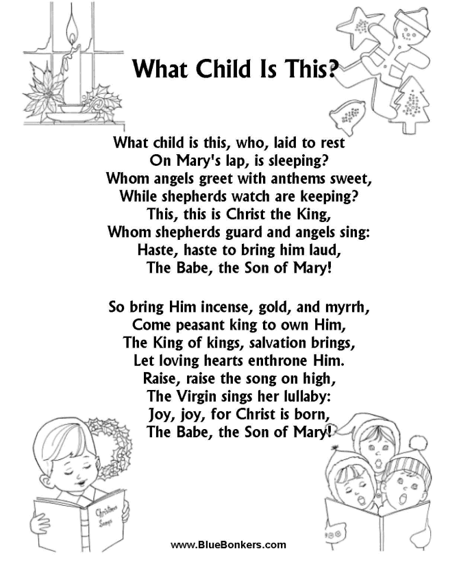 Bible Printables - Christmas Songs and Christmas Carol Lyrics - WHAT CHILD IS THIS